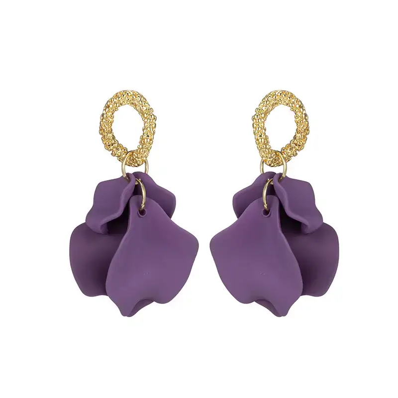 Purple Flower Earrings for Women - Image 6