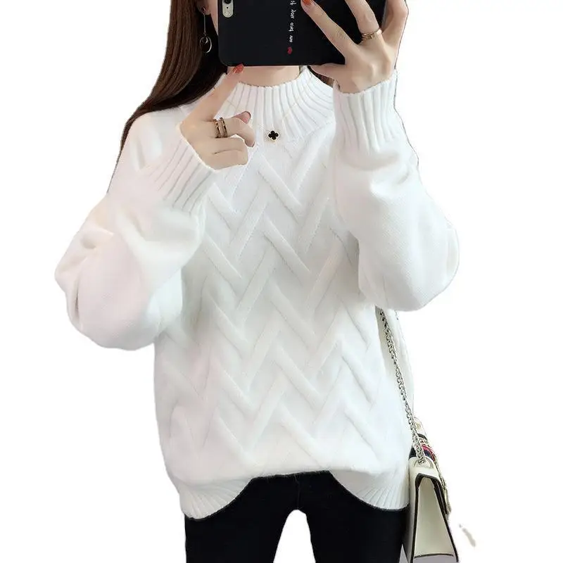 Women's Black Lazy Style Sweater 2025 Winter Casual - Image 11