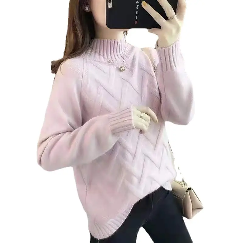 Women's Black Lazy Style Sweater 2025 Winter Casual - Image 12