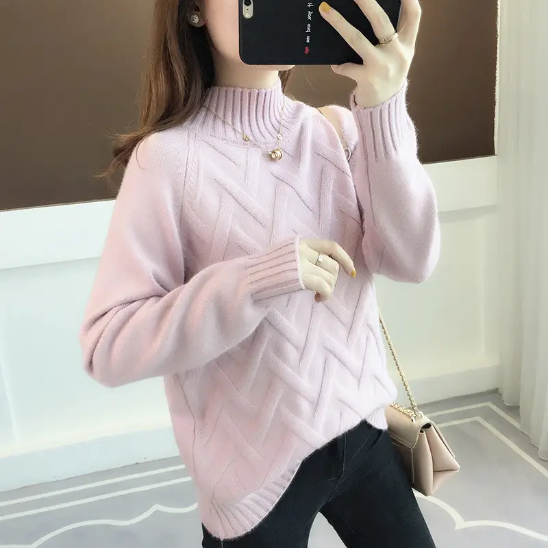 Women's Black Lazy Style Sweater 2025 Winter Casual — feature 15