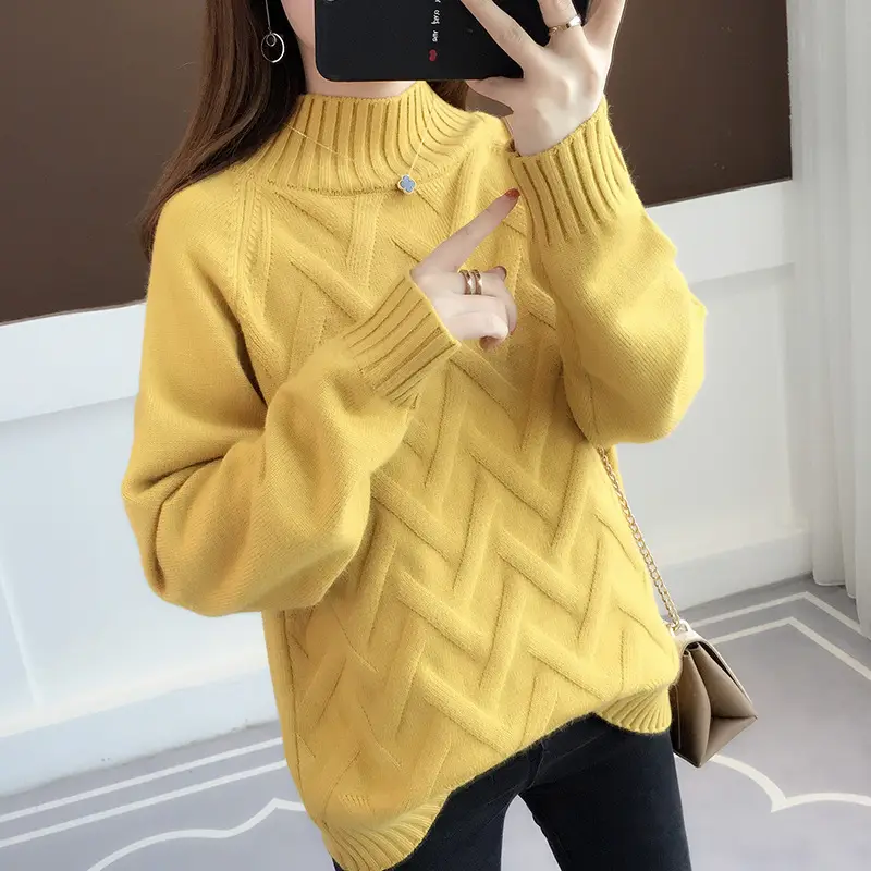 Women's Black Lazy Style Sweater 2025 Winter Casual — feature 5