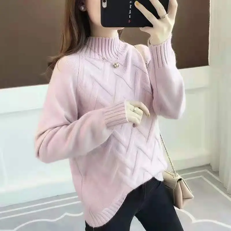 Women's Black Lazy Style Sweater 2025 Winter Casual - Image 2