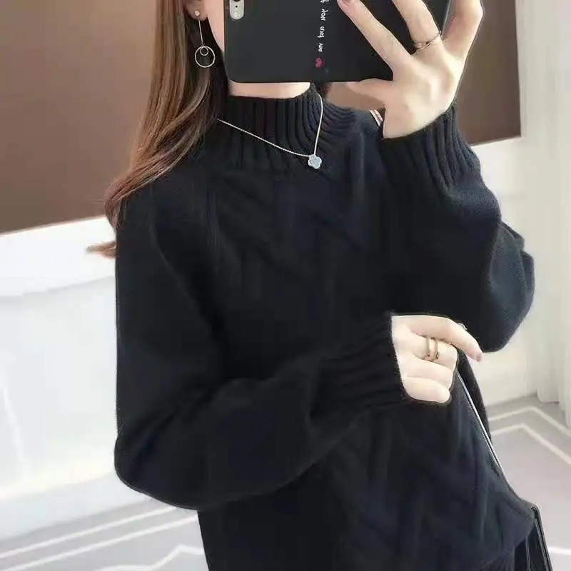 Women's Black Lazy Style Sweater 2025 Winter Casual - Image 6