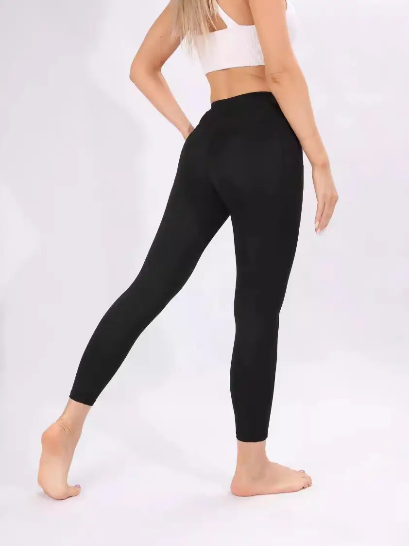 Black High-Waisted Breathable Yoga Leggings - Image 8