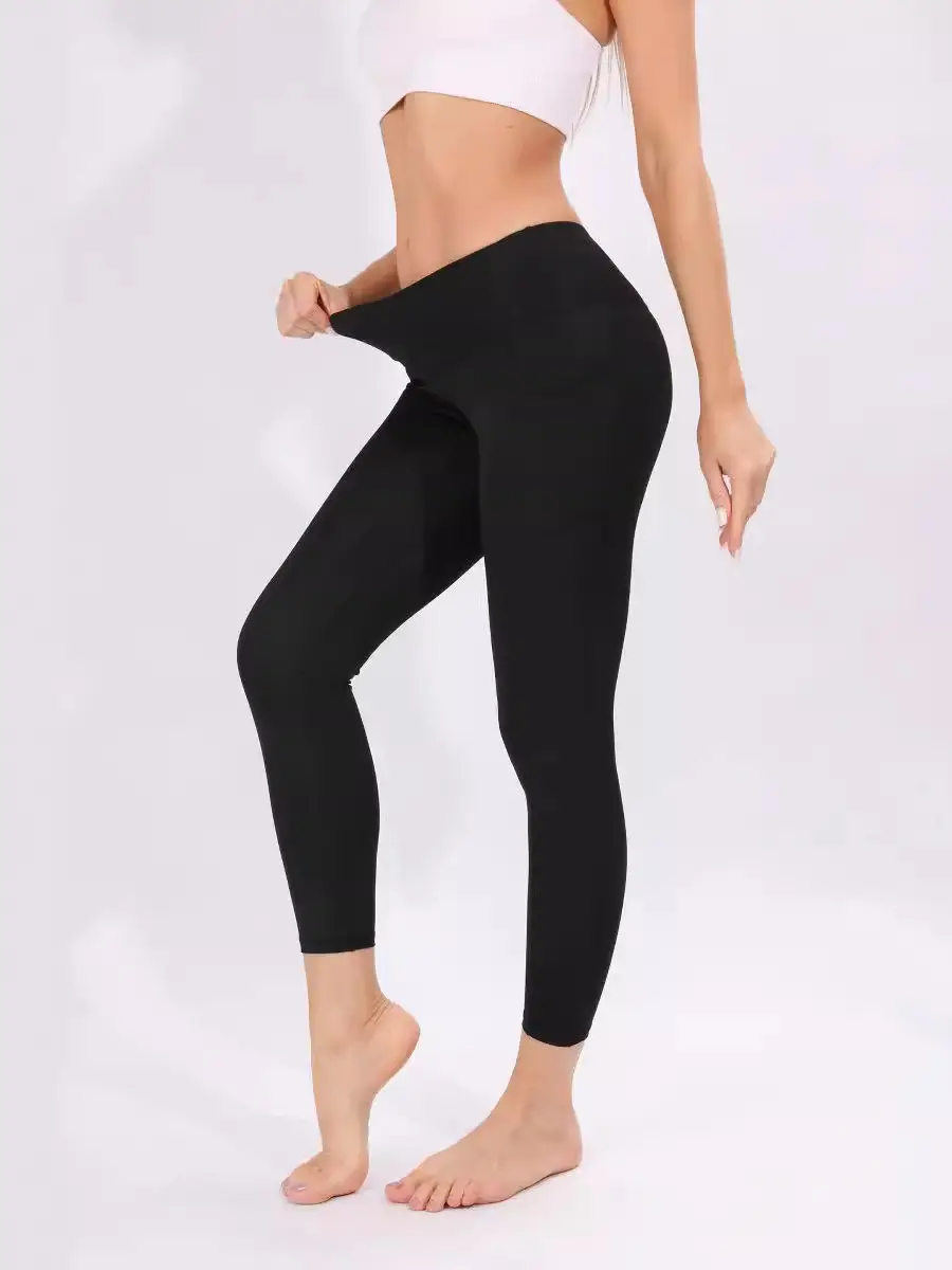 Black High-Waisted Breathable Yoga Leggings - Image 10