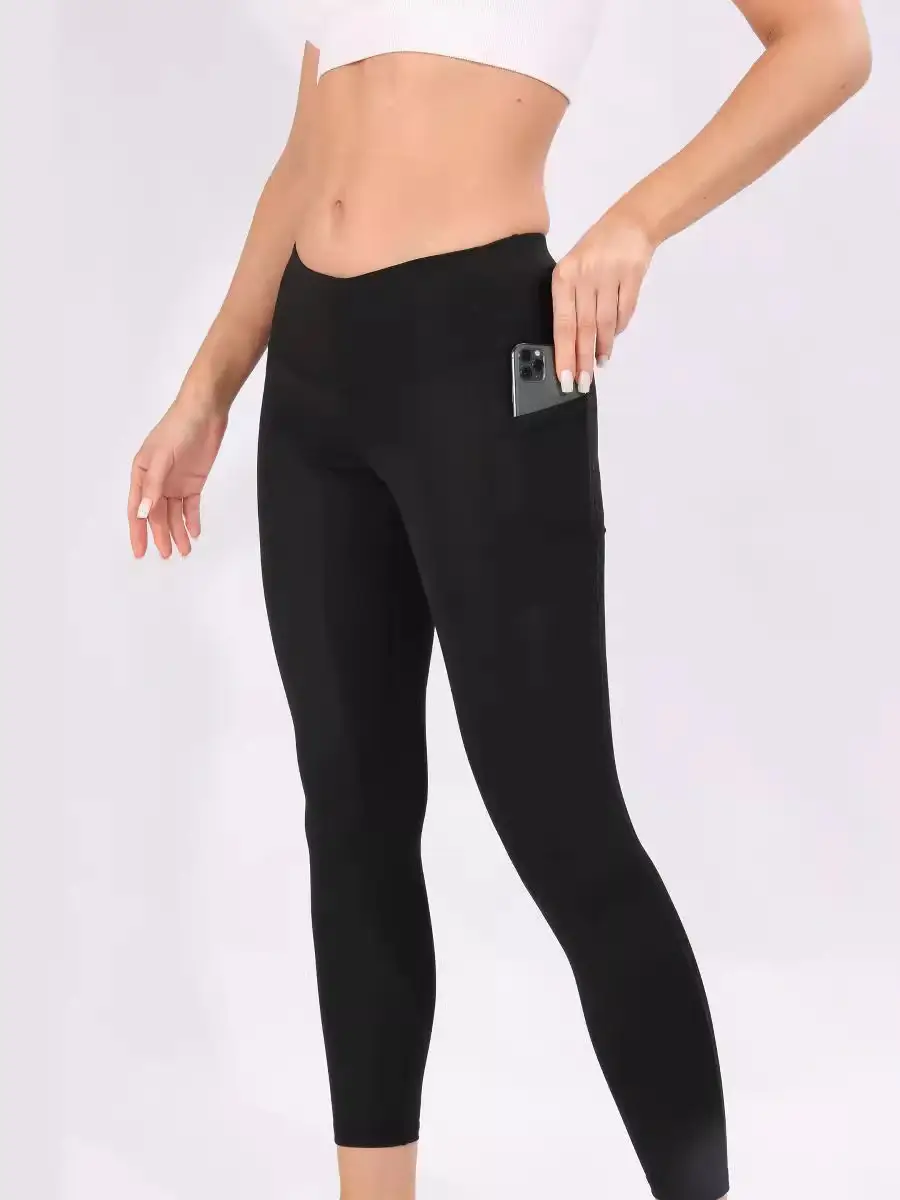 Black High-Waisted Breathable Yoga Leggings - Image 11