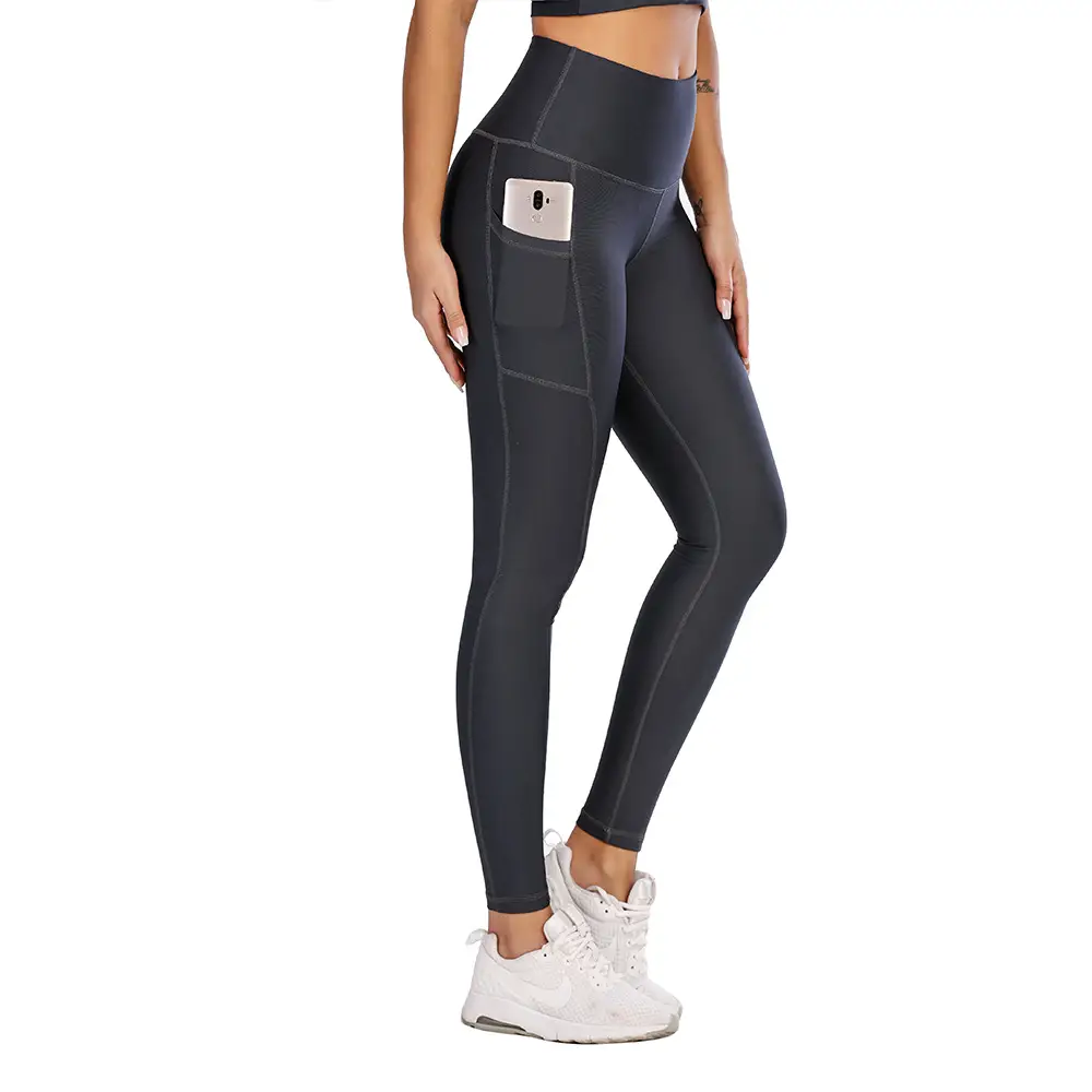 Black High-Waisted Breathable Yoga Leggings - Image 2