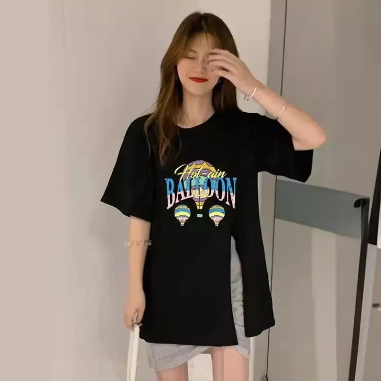 Women White Cartoon Print Short Sleeve T-Shirt 2025 - Image 6