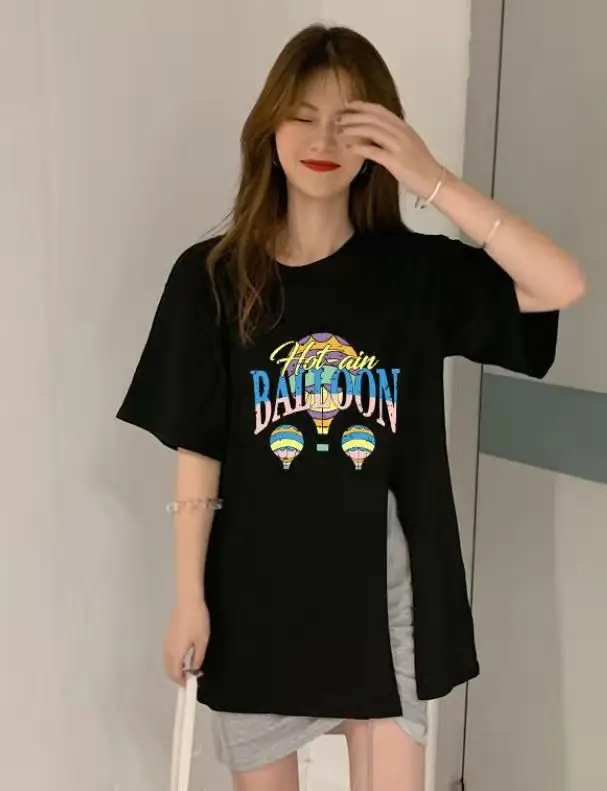 Women White Cartoon Print Short Sleeve T-Shirt 2025 — feature 21