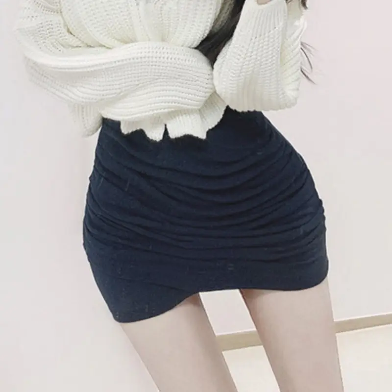 Black Slim Fit Pleated Skirt for Women - Image 8