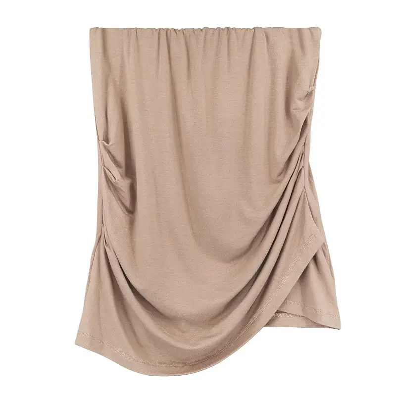 Black Slim Fit Pleated Skirt for Women - Image 2
