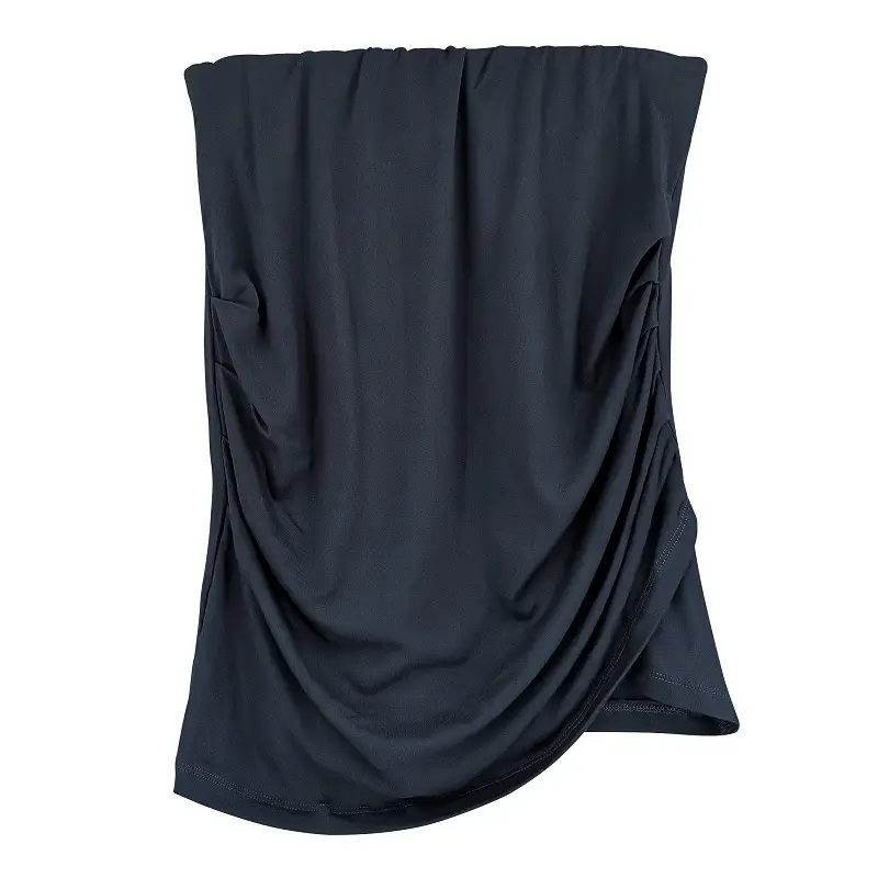 Black Slim Fit Pleated Skirt for Women - Image 3