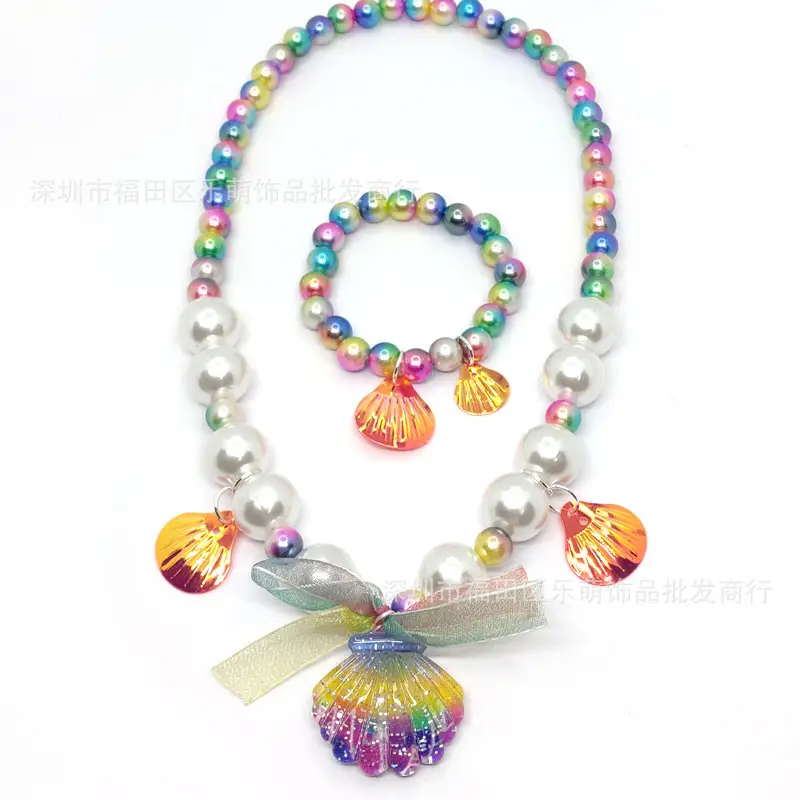 Purple Frozen Snowflake Pearl Necklace Set for Girls - Image 13