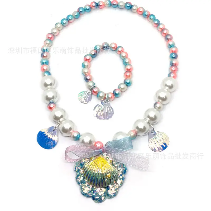 Purple Frozen Snowflake Pearl Necklace Set for Girls - Image 15