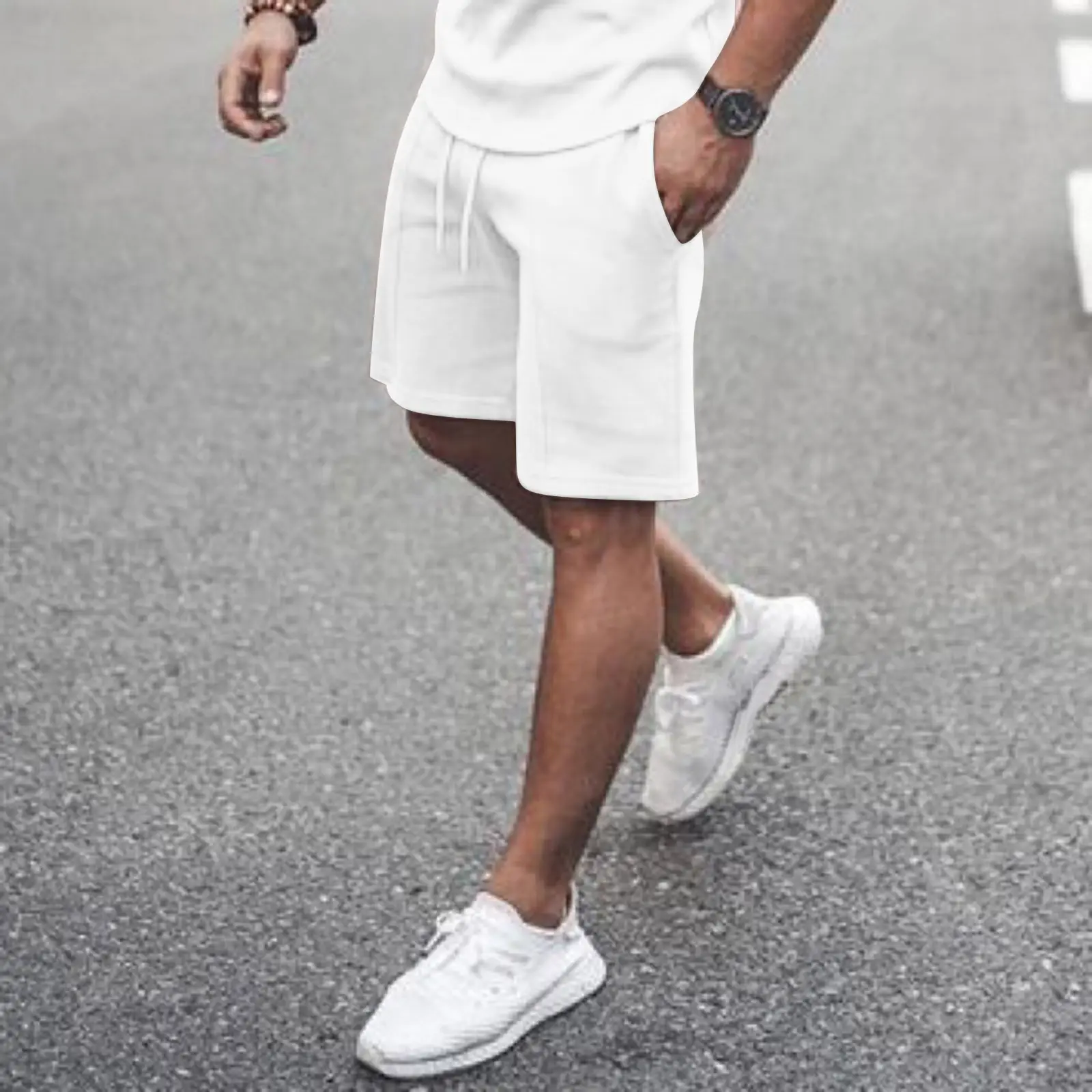 Men Red Short Sleeve Sports Shorts Suit Summer — feature 20