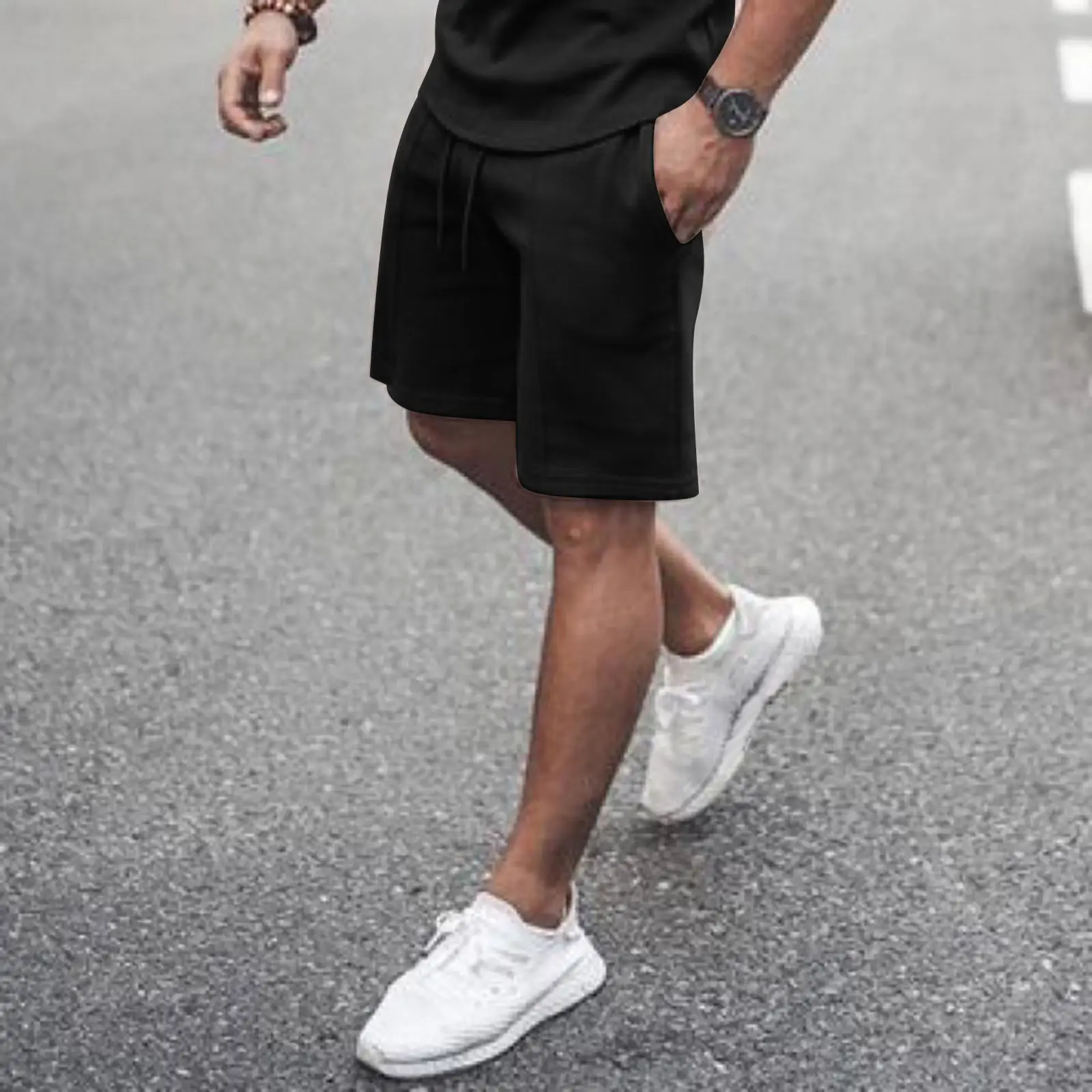 Men Red Short Sleeve Sports Shorts Suit Summer — feature 21