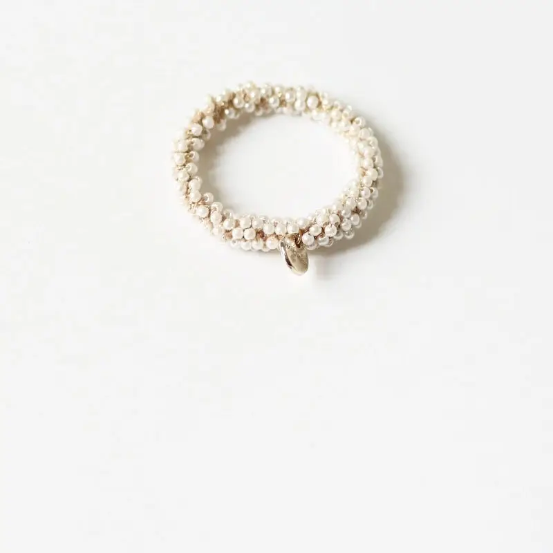 Korean Pearl Crystal Hair Ring High Elastic Elegant Mori Style - Image 5