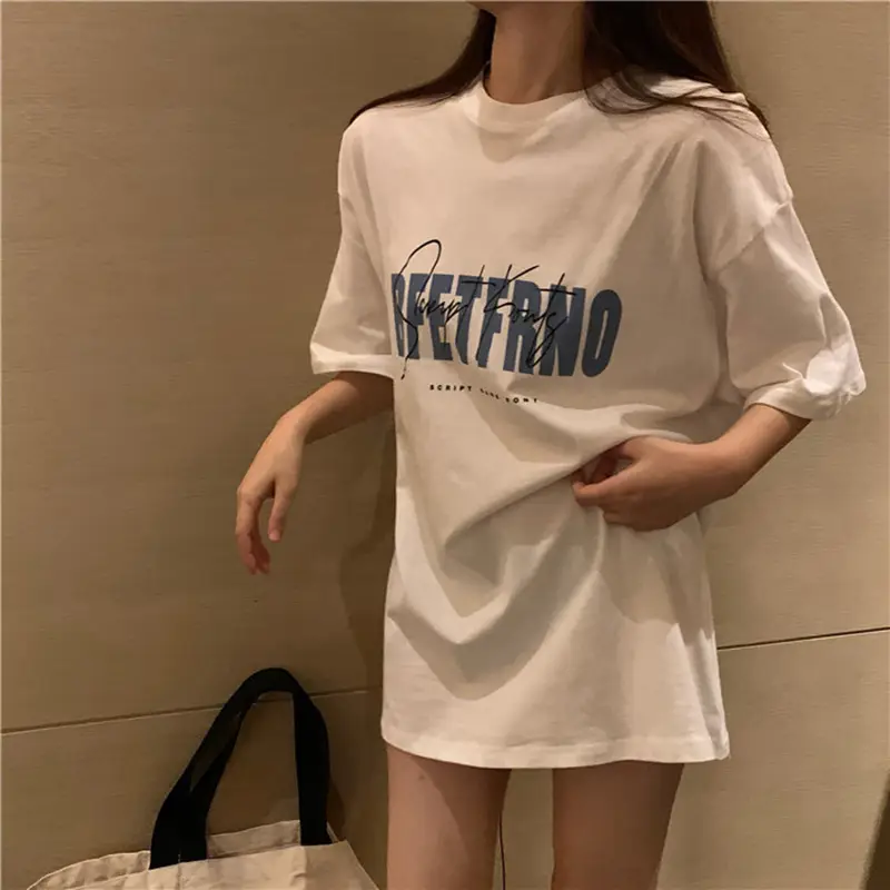 Women White Retro Print T-Shirt Spring Summer 2025 - Image 5
