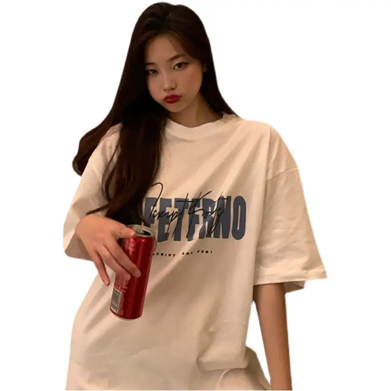 Women White Retro Print T-Shirt Spring Summer 2025 - Image 7