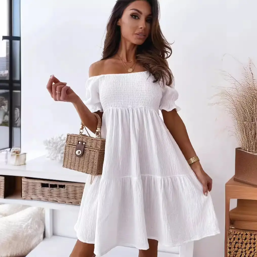 Summer Backless One Shoulder Long Dress Beige - Image 6