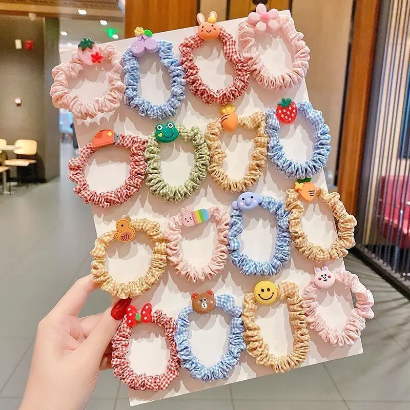 Korean Style Hair Ties for Girls Cartoon Fruit Scrunchies