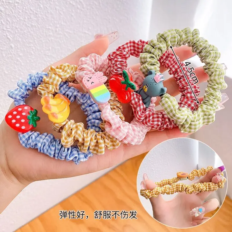 Korean Style Hair Ties for Girls Cartoon Fruit Scrunchies