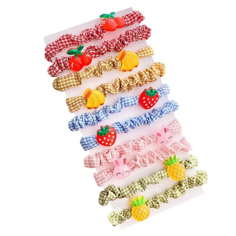 Korean Style Hair Ties for Girls Cartoon Fruit Scrunchies