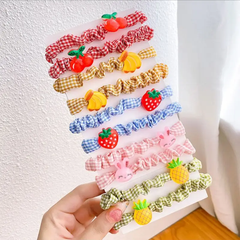 Korean Style Hair Ties for Girls Cartoon Fruit Scrunchies
