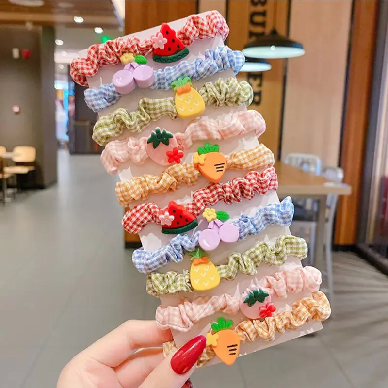 Korean Style Hair Ties for Girls Cartoon Fruit Scrunchies
