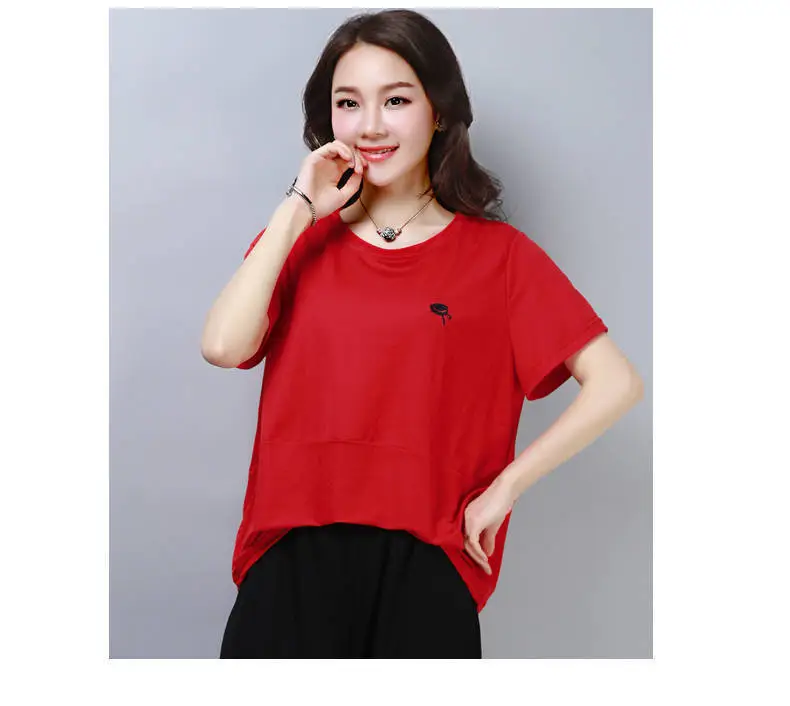 Women Brown Short Sleeve T-Shirt Loose Fit Summer Wear — feature 4