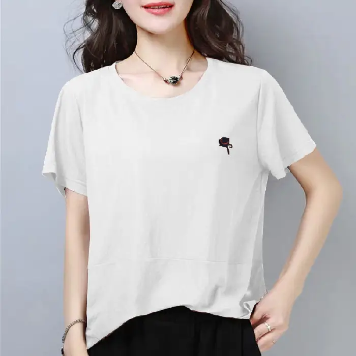 Women Brown Short Sleeve T-Shirt Loose Fit Summer Wear