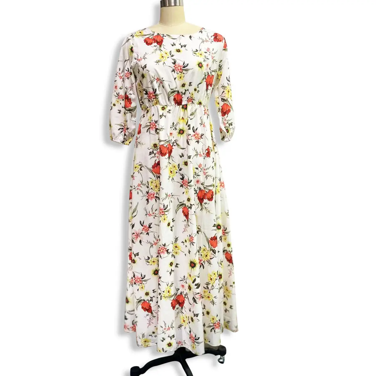 Purple Floral Long Sleeve Dress for Women - Image 22