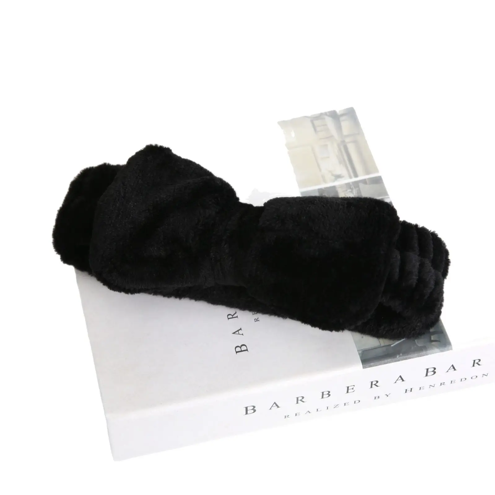 Pink Flannel Bow Headband for Hair & Makeup