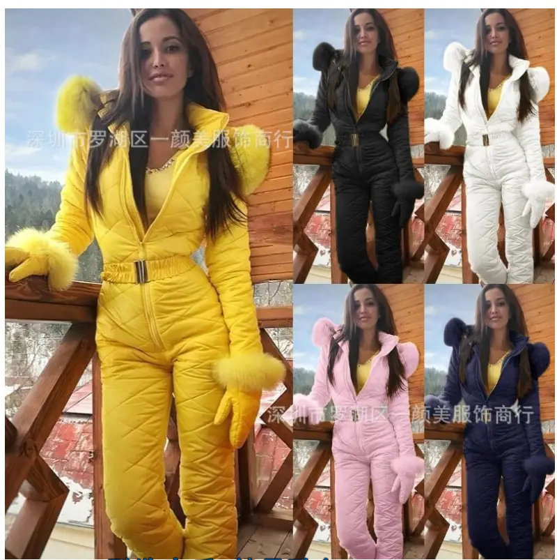 Warm Women's Blue Temperament Jacket Hoodie Jumpsuit