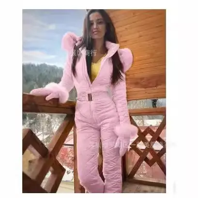 Warm Women's Blue Temperament Jacket Hoodie Jumpsuit