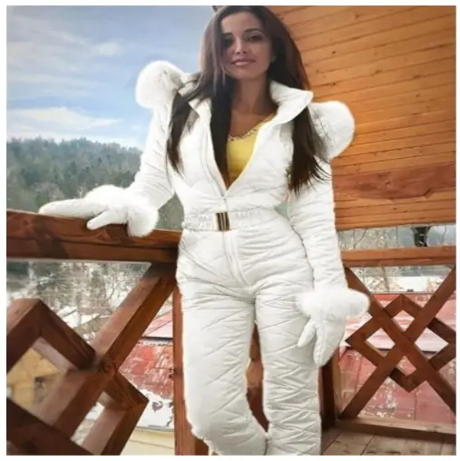 Warm Women's Blue Temperament Jacket Hoodie Jumpsuit