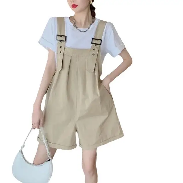 Women's Beige Wide Leg Shorts with Overlap Back - Image 8