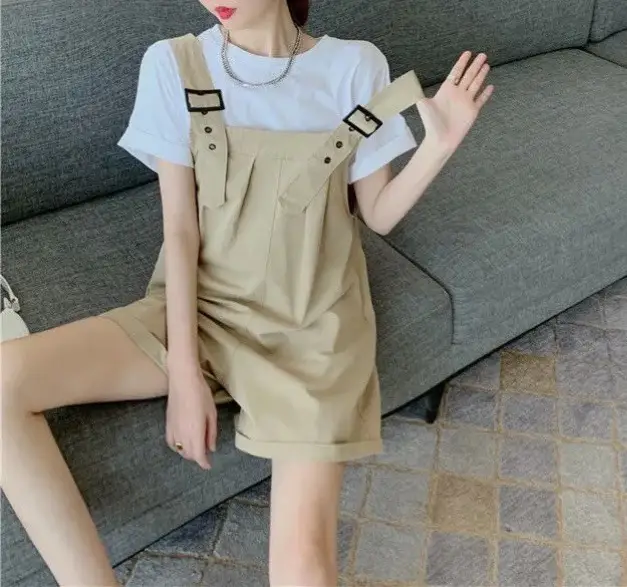 Women's Beige Wide Leg Shorts with Overlap Back — feature 25