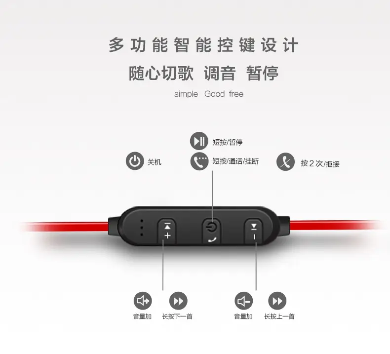 Wireless Cross-Border Neck-Hanging Bluetooth Earbuds Waterproof Sweat Proof — feature 12