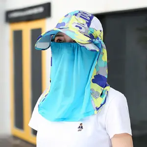 Pink Full Face UV Sun Hat for Kids Outdoor Sports