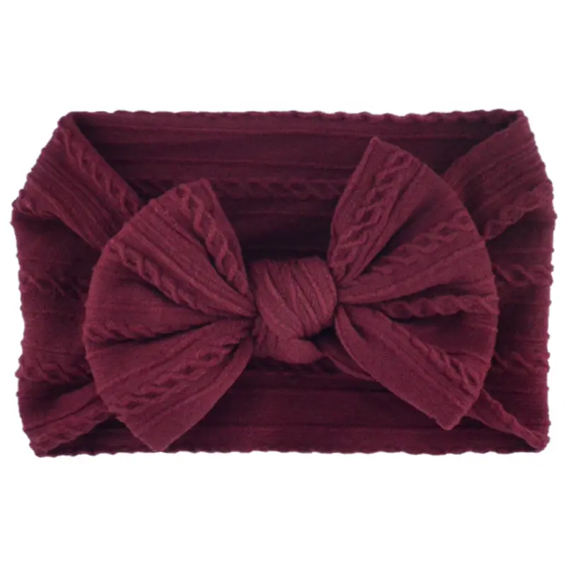 Beige Bow Hairband for Girls with Wide Elastic Band - Image 10