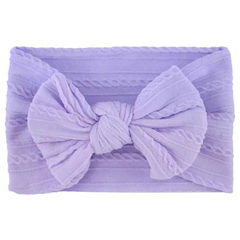 Beige Bow Hairband for Girls with Wide Elastic Band - Image 11