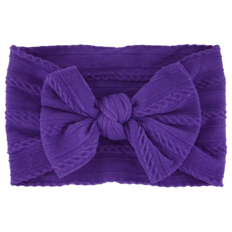 Beige Bow Hairband for Girls with Wide Elastic Band - Image 12