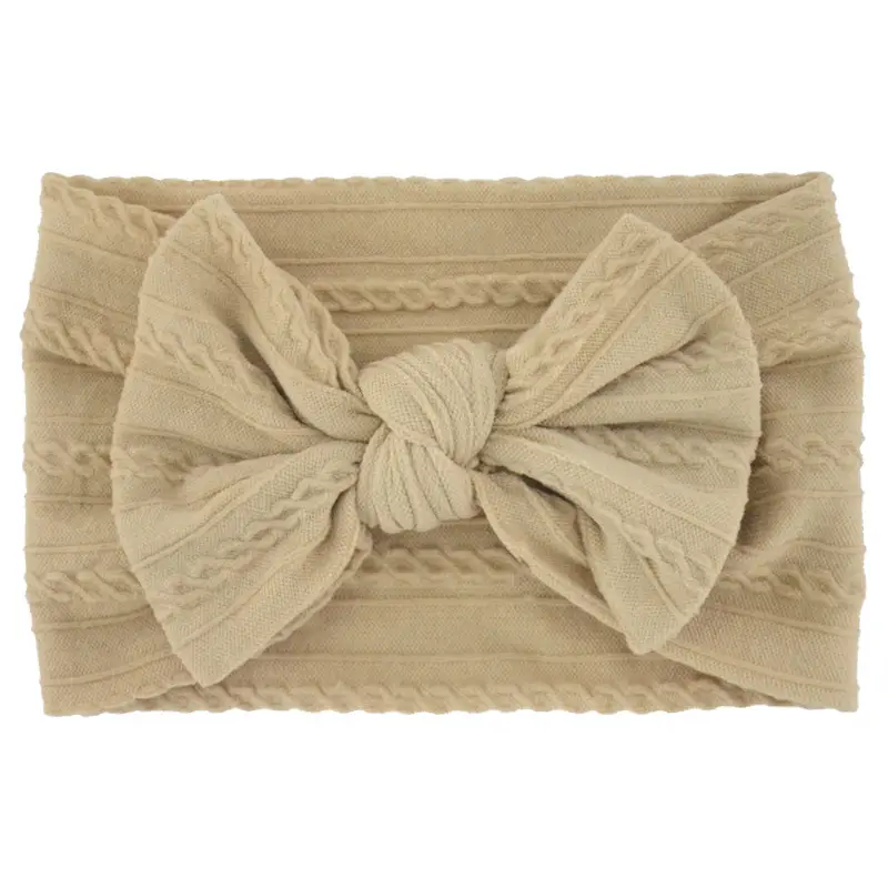 Beige Bow Hairband for Girls with Wide Elastic Band - Image 22