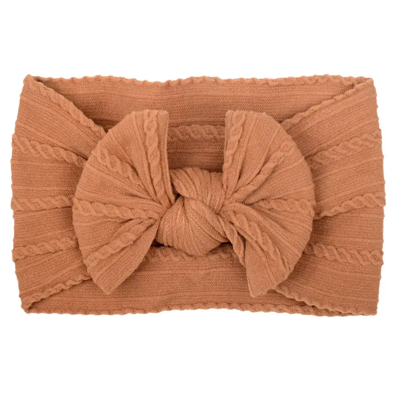 Beige Bow Hairband for Girls with Wide Elastic Band - Image 28