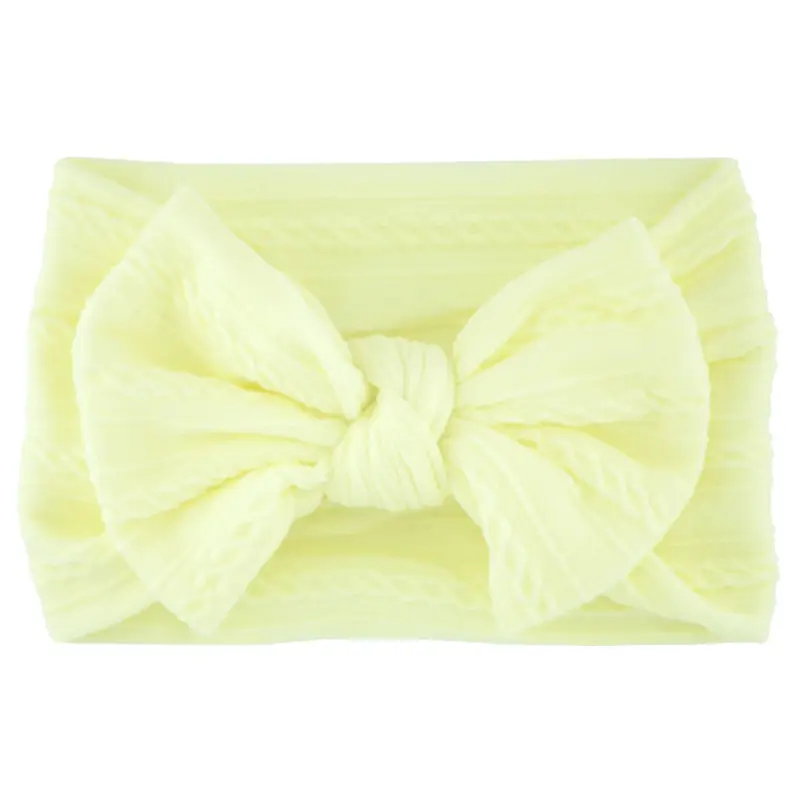 Beige Bow Hairband for Girls with Wide Elastic Band - Image 2