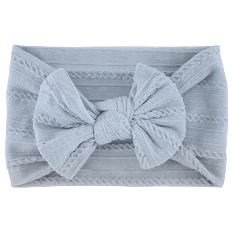 Beige Bow Hairband for Girls with Wide Elastic Band - Image 3