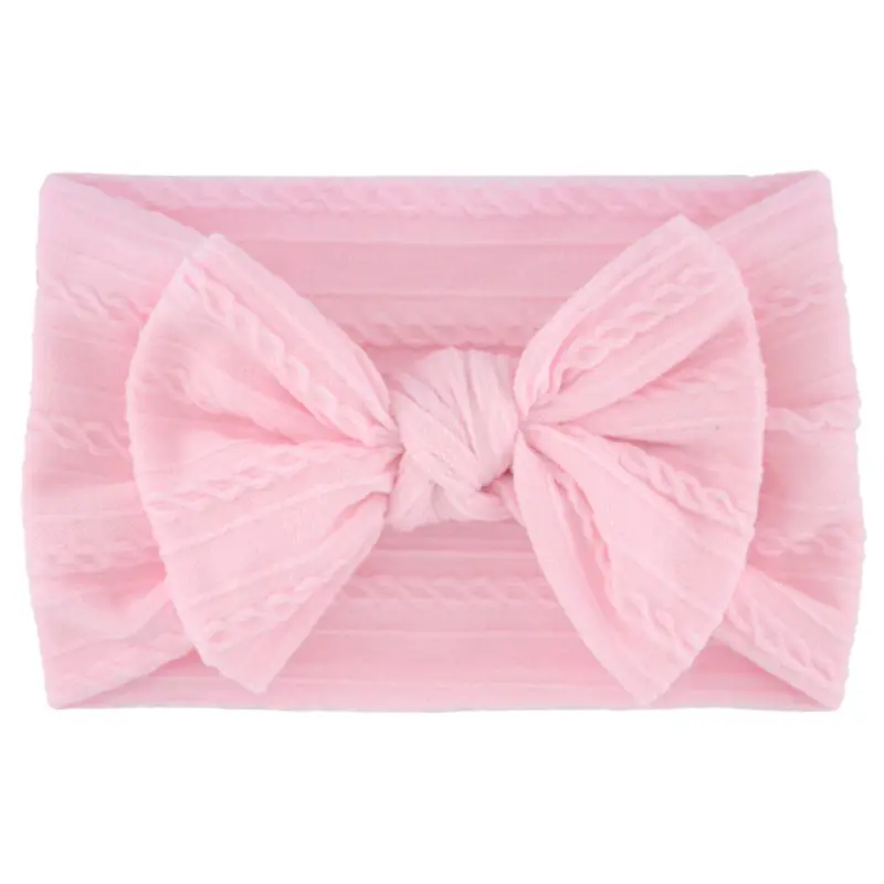 Beige Bow Hairband for Girls with Wide Elastic Band - Image 4