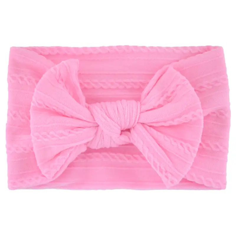 Beige Bow Hairband for Girls with Wide Elastic Band - Image 5