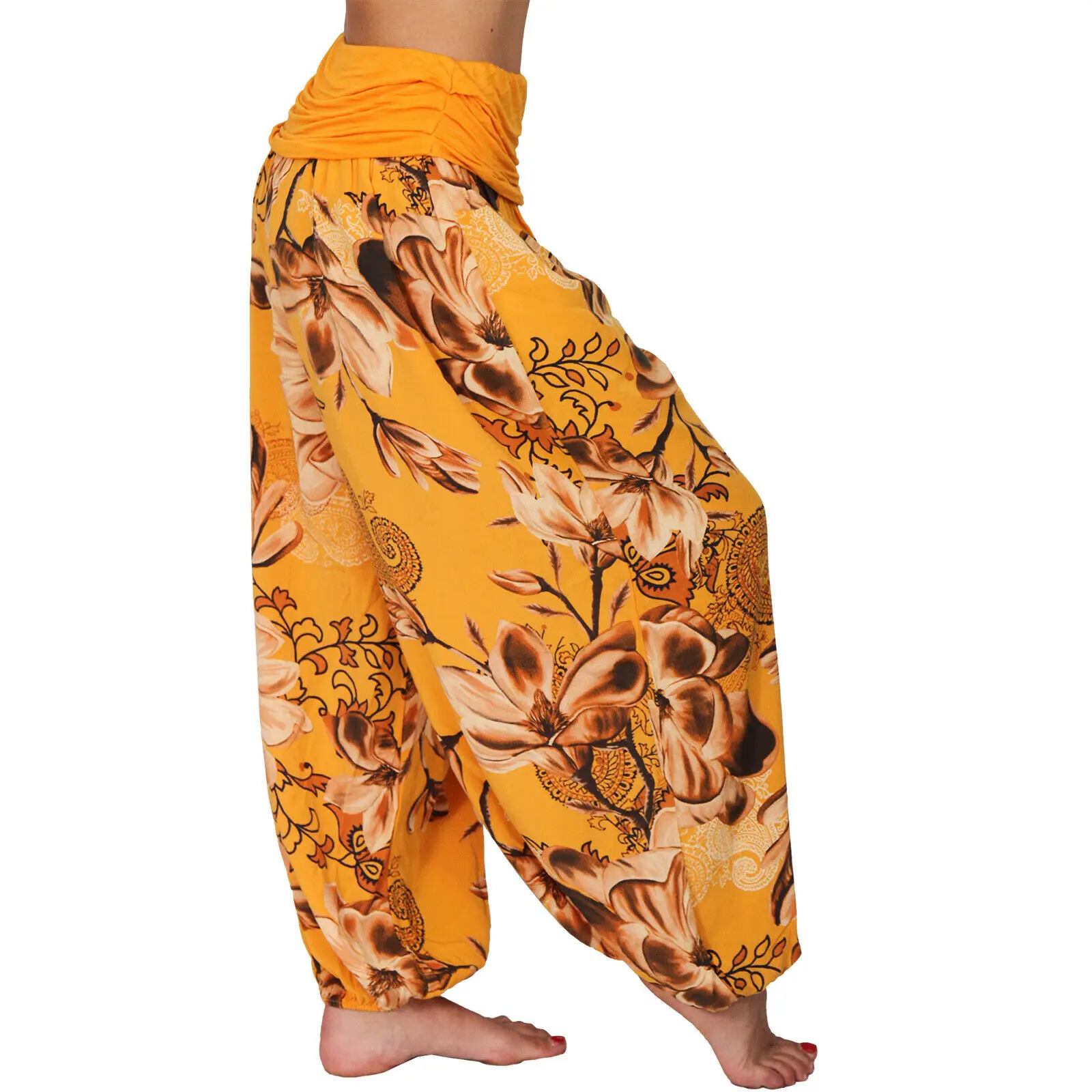 2022 Women's Blue Floral Wide Leg Pants - Image 17